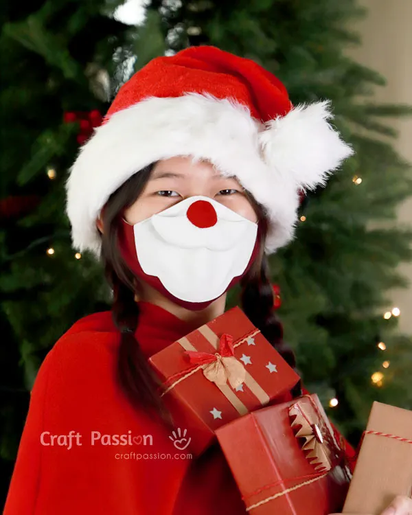 Santa face mask sewing pattern