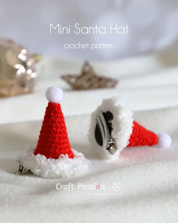 santa hat hair clip