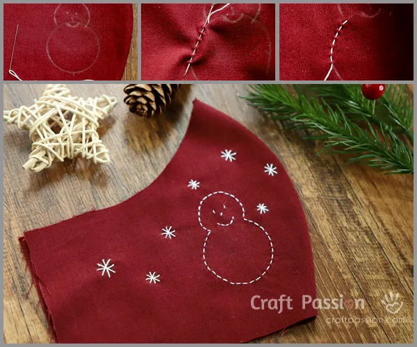 how to sashiko snowman