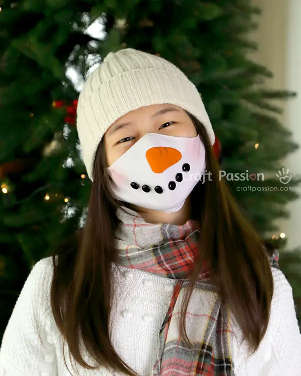covid snowman face mask sewing pattern