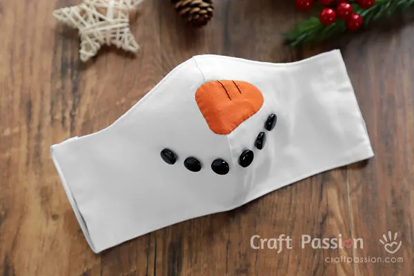snowman Christmas face mask