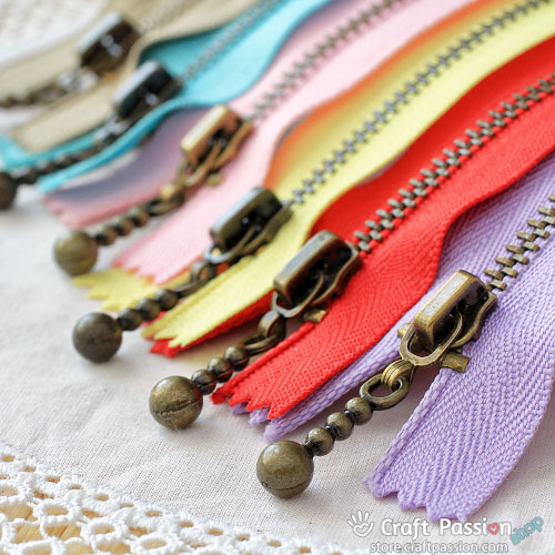 Metal Zipper, 15cm (6"), Ball Drop Zipper Pull