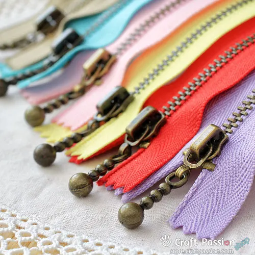 Metal Zipper, 15cm (6"), Ball Drop Zipper Pull