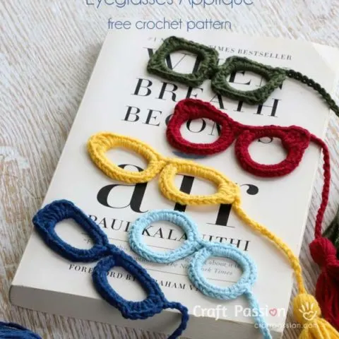 crochet spectacles applique