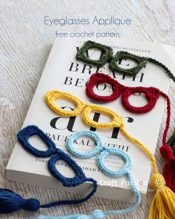 crochet spectacles applique