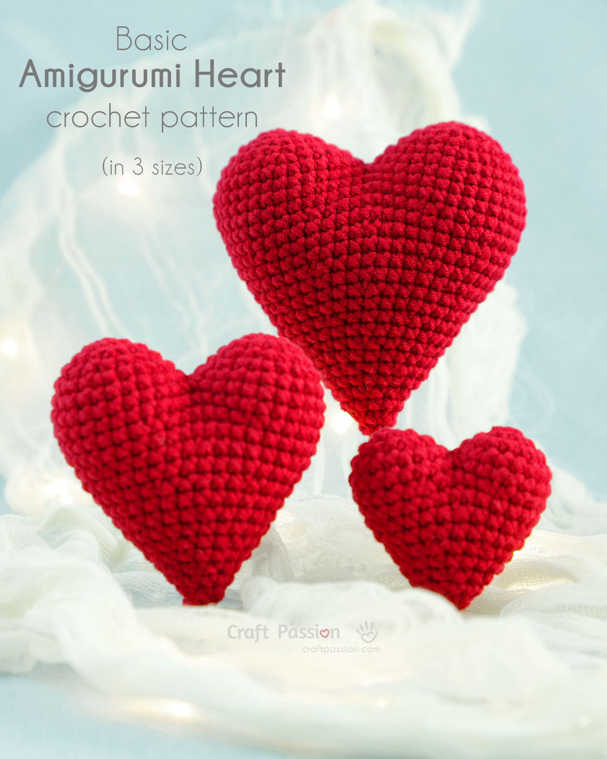 3 basic amigurumi heart patterns Learn how to crochet an amigurumi heart with this free pattern in 3 sizes. Easy step-by-step tutorial + downloadable instructions.