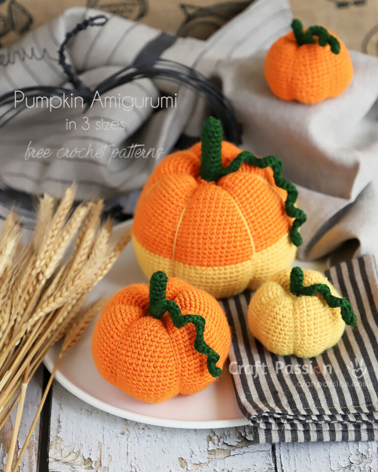 Adorable free crochet pumpkin pattern in 3 sizes. Absolutely perfect fall decor & gift. Written pattern with detailed instructions & step by step how-to photos.