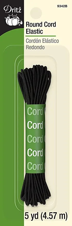 Amazon.com: Dritz 9342B Round Cord Elastic, Black, 5-Yard : Arts, Crafts & Sewing