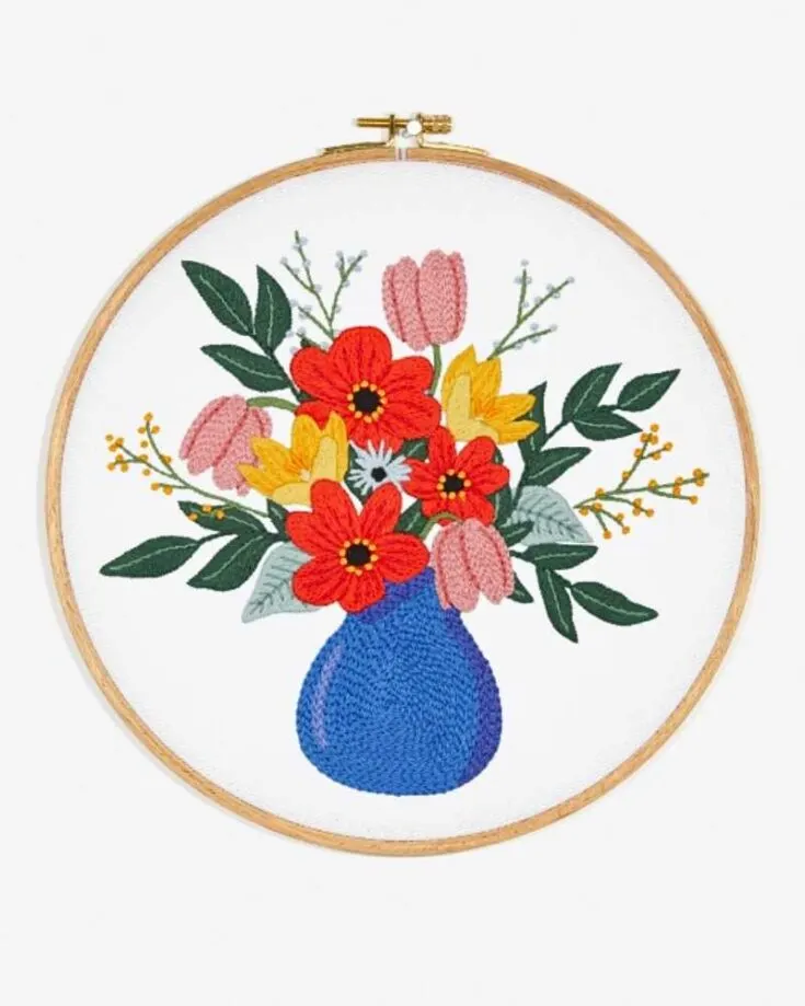 DMC offers a bunch of free embroidery patterns to choose from. Follow this step-by-step bouquet design to create this gorgeous look on your fabric of choice. Skill Level: Intermediate