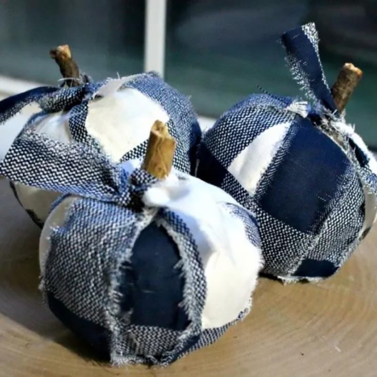 Add a trendy touch to your fall decor with adorable buffalo check pumpkins made from small burlap pumpkins and buffalo checked fabric. You should also experiment with different patterned fabrics. Follow the tutorial from Our Crafty Mom to create these stylish accents for your home.