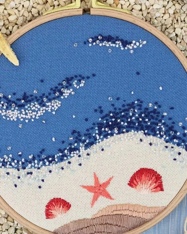 Check out this adorable seaside embroidery pattern that is easy to manage and it's so personalized too! The touch of jewels just brings out the sparkles of the ocean. Lovecrafts offers one of the best free embroidery patterns for you to select from! Skill Level: Easy