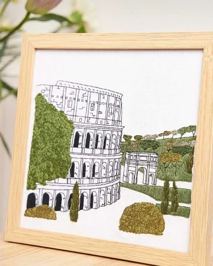 Here&rsquo;s a design that uses both linework and stitches to embroider this lovely architecture. Try out this landscape design with neutral tones.&nbsp; Skill Level: Advanced