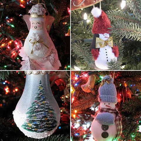 Get the beautiful DIY Light Bulb Christmas Ornaments tutorial here to make some for the Christmas Tree.