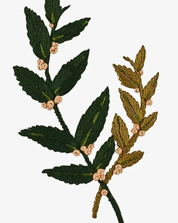 With just three colors and three types of embroidery stitches, you can achieve this pattern with ease. This branch embroidery goes well with home decor items such as pillow covers, tapestries, or just as it is. Your friends will definitely be impressed with this edgy embroidery idea. Skill Level: Easy