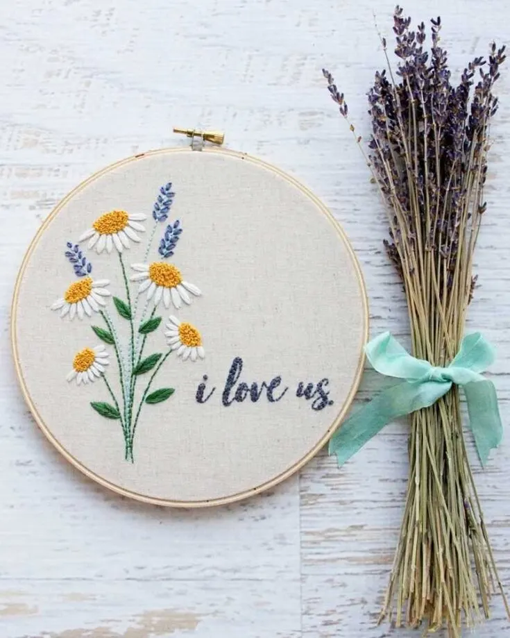Try out this simple floral embroidery design that is perfect for spring. The instructions are easy to follow and you can also practice embroidering words!&nbsp; Skill Level: Easy