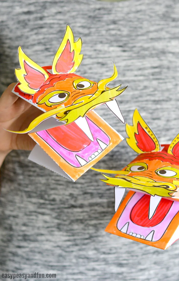 Image for Printable Chinese Dragon Puppet - Easy Peasy And Fun