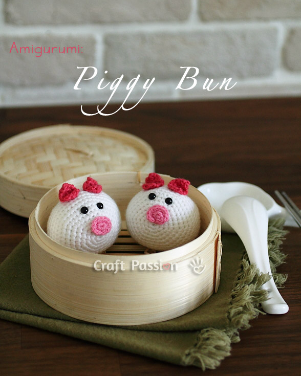 amigurumi piggy bun Get the free pattern and tutorial to learn how to crochet this simple and adorable Piggy Amigurumi in the shape of a Chinese Steamed Bun.