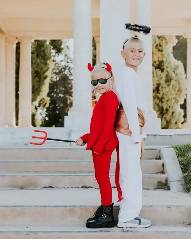 A classic, timeless outfit that is a must-have in any Halloween celebration! Dress your kids up as angels and devils, and watch them choose heavenly fun or go down the path of devilish delight! It is so much fun!