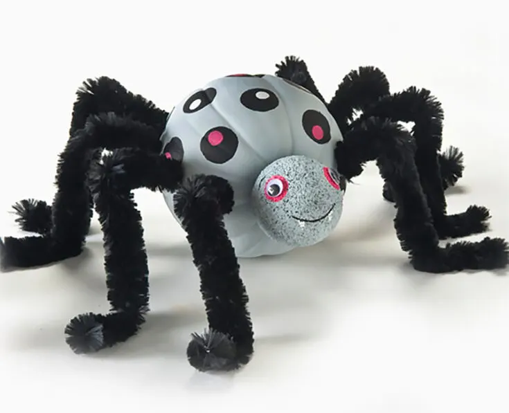 For fun pumpkin painting ideas for children, we have this Polka Dot Spider Pumpkin. Your kids will for sure have fun making this, that's if they don't get spooked out first!
