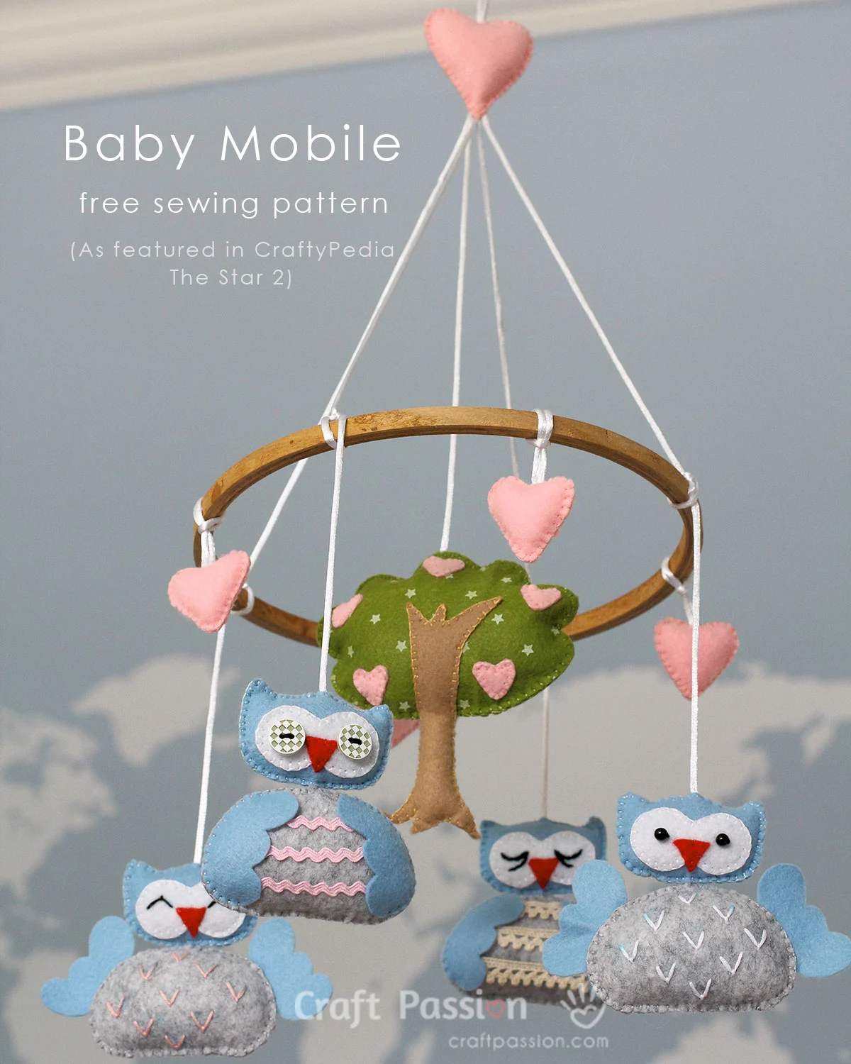 Create an adorable DIY baby mobile with our free sewing pattern featuring cute owl characters & a lovely tree design. Perfect nursery decor & baby shower gift!