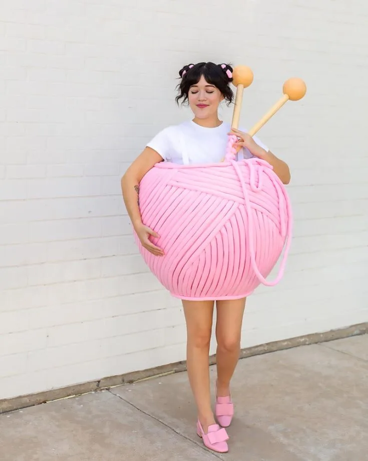 We just had to include this one because we love crocheting! It's effortless to make, so why not show everyone in the neighborhood your love for crocheting or knitting as you don this costume?