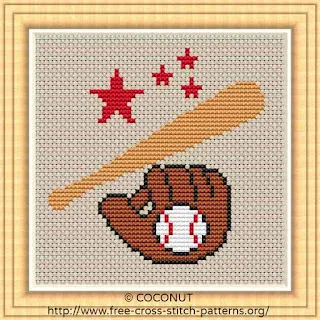baseball free cross stitch pattern