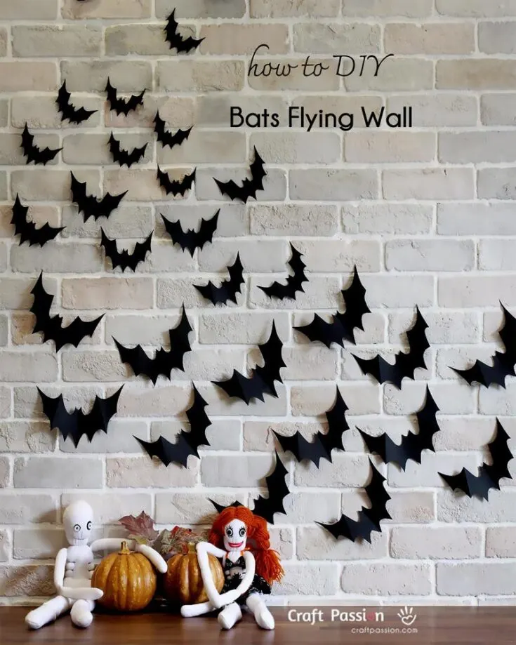 Looking for some simple Halloween crafts to try out with you and your family? Look no further with this easy wall decor that only requires cutting to form a feathery bat! Try these easy Halloween crafts out!