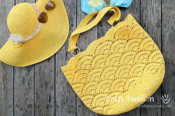 crochet beach bag hat