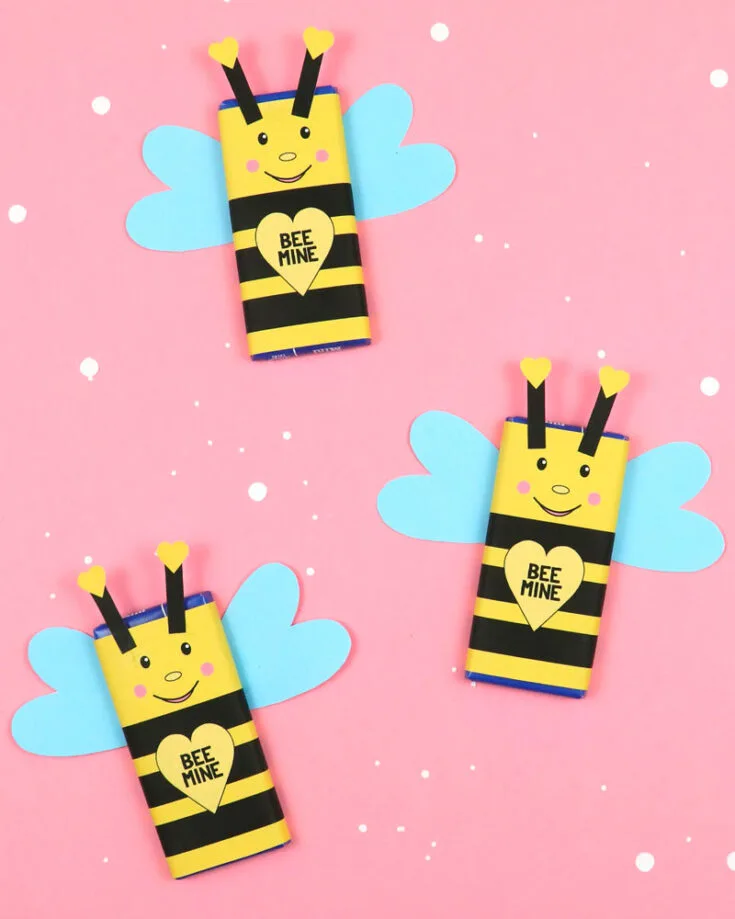 Transform your Valentine's Day proposal chocolate into a personalized 'Bee Mine?' proposal packet that has her/his favorite goodies! The bees are so much cuter with a pair of heart-shaped wings!