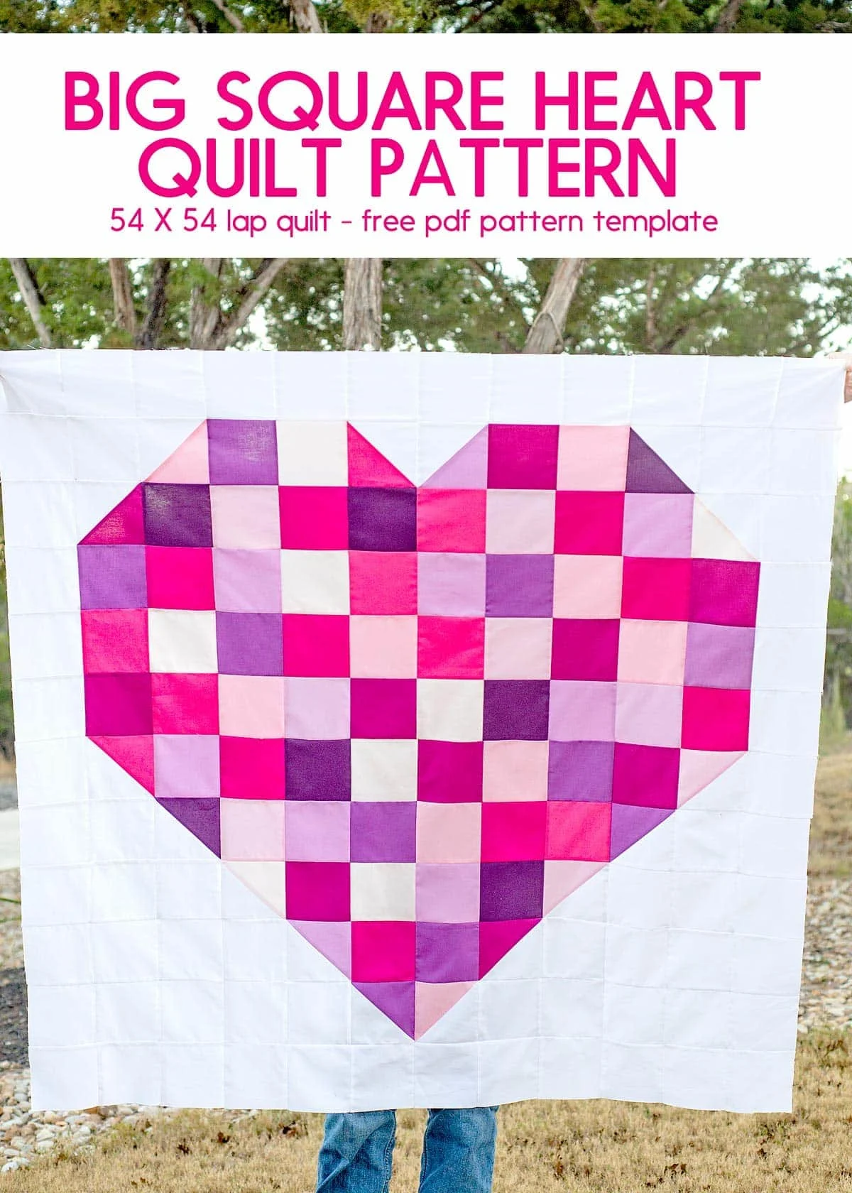 Make it for your gals or for your partner for Valentine&rsquo;s Day! This sweet and gorgeous Big Square Heart quilt is so simple to make, and it only requires minimal half-square triangle blocks for the corners to form a clean line. Make this design a thoughtful and heartfelt gift for that special someone that results in a lap-sized quilt with 54&rdquo; x 54&rdquo; measurements.