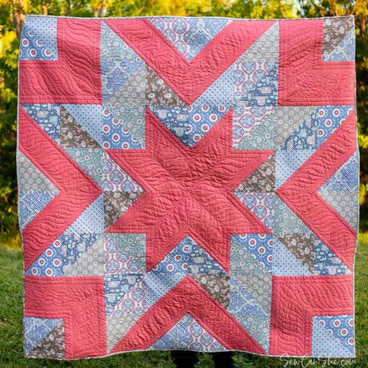 Made with 8&rdquo; half square triangles (HSTs) and a specific shortcut method for sewing, this Big Star Quilt is elegant and features a striking large star motif that is incredibly easy to make! With this pattern, you&rsquo;ll be able to create a quilt that&rsquo;s both impressive and comforting, making it a delightful project to showcase your quilting prowess. The finished throw quilt size is 64&rdquo; x 64&rdquo;.