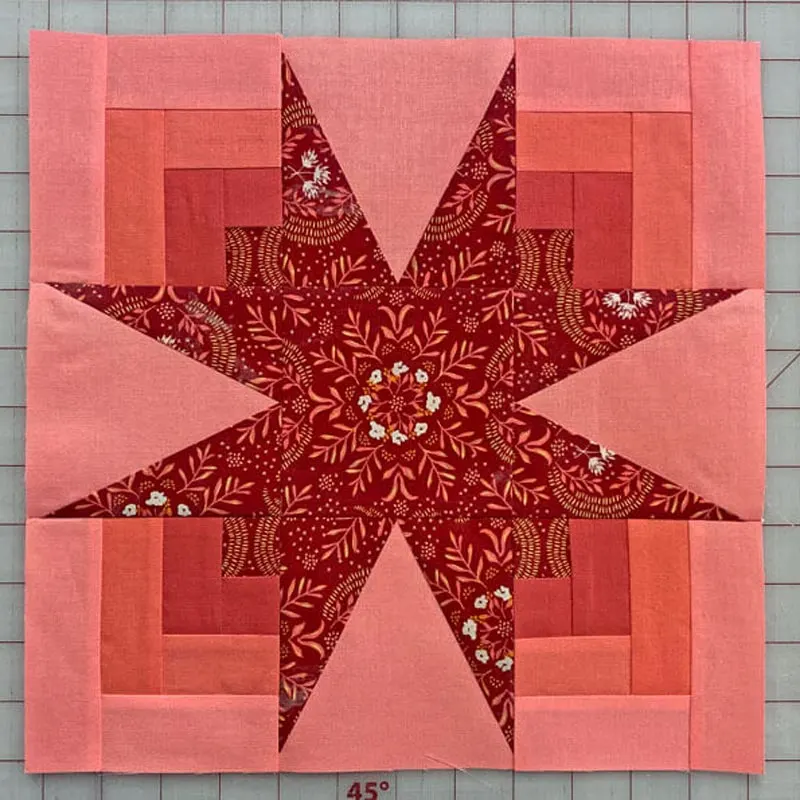 This bewitching Black Magic quilt block tutorial offers a captivating design that features a mesmerizing 8-point star created with the Half Log Cabins units. This tutorial is so handy as it provides clear, step-by-step instructions with options to make the block in various sizes: 6&rdquo;, 9&rdquo;, 12&rdquo;, and 18&rdquo;.