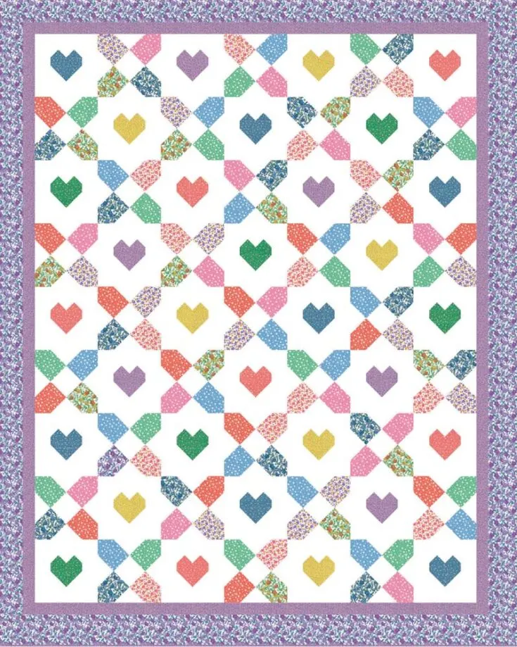 Click the link below to learn how to make this gorgeous 67&rdquo; x 83&rdquo; quilt. It&rsquo;s the ideal design to make for Summer and Spring, and it&rsquo;s also scrap-friendly. It&rsquo;s also an intermediate-level project.