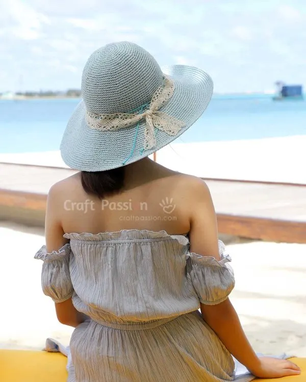 crochet straw hat