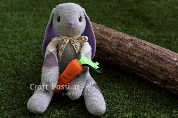 sock bunny stuffed animal sewing pattern