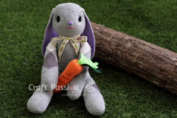 sock bunny stuffed animal sewing pattern