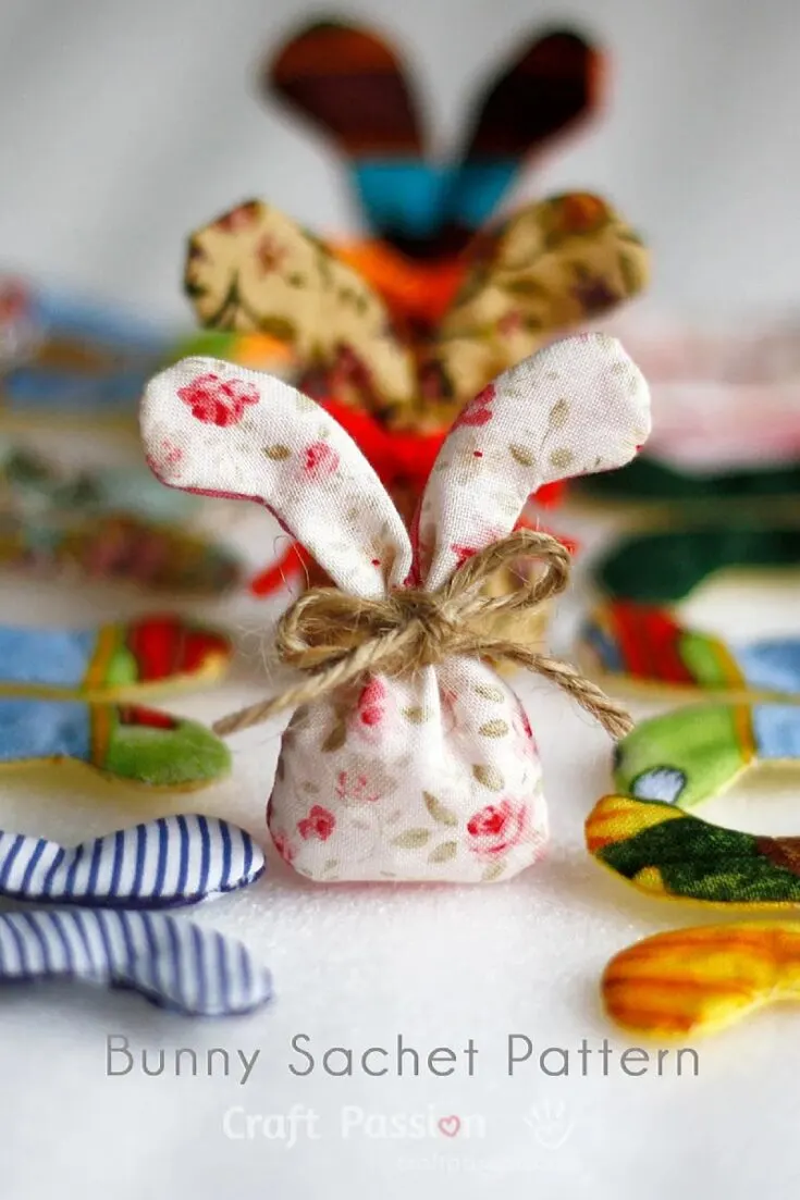 These Bunny Sachet Bags are an adorable way to store small loose items and can be used in a number of ways. Whether you use it as a air freshener, shoe freshener, heat pack or a paper weight, this little bag comes together easily whether you like using a sewing machine or hand sewing!