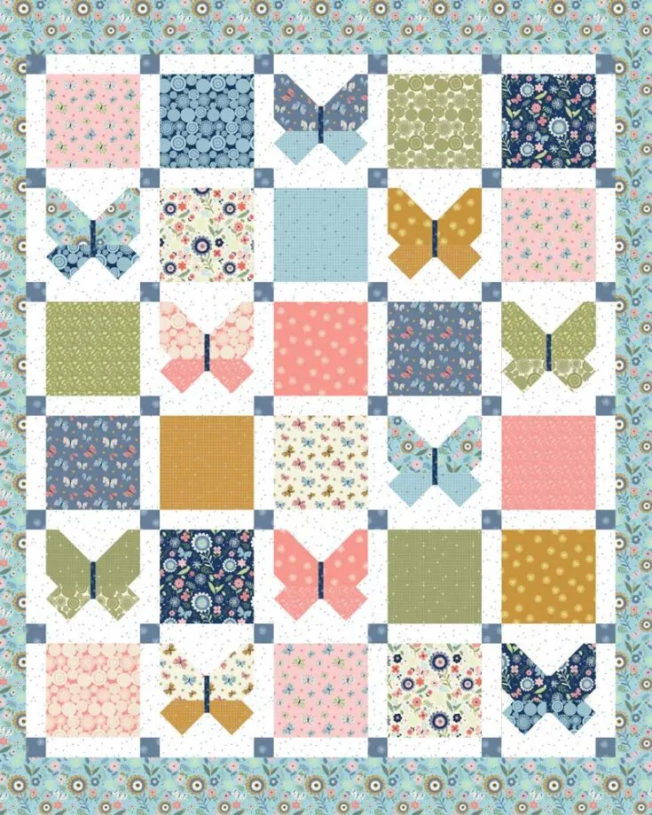 Check out this straightforward quilt pattern called Butterfly In The Sky! Doesn&rsquo;t it look so cute? It&rsquo;s a delightful quilt that features floral and colorful butterfly blocks that are easy to piece together, and it would make for a lovely gift to your little ones. Follow the downloadable PDF instructions to recreate this soft and elegant 72&rdquo; x 83.5&rdquo; quilt.