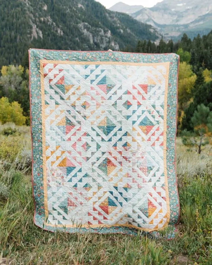 Similar to the Fraulein quilt, this Cascade Falls is a little more pricy for quilt patterns, but that&rsquo;s because it provides you with super detailed instructions on quilting it for multiple sizes! It&rsquo;s ideal for intermediate and advanced quilters and uses the short-cut-piecing technique. Bring a touch of elegance to your home with this charming quilt project. The available sizes are as follows: Crib (48&rdquo; x 48&rdquo;) Throw (60&rdquo; x 76&rdquo;) Twin (79&rdquo; x 95&rdquo;) Queen (95&rdquo; x 111&rdquo;) King (111&rdquo; x 111&rdquo;)