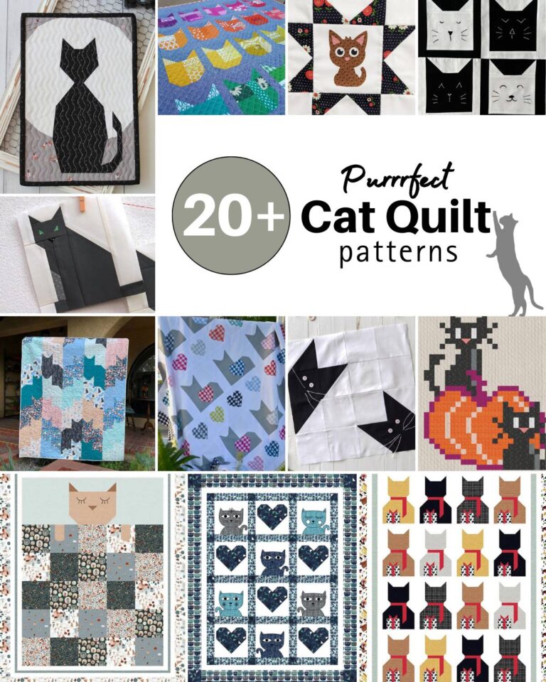 Browse through this list of cat quilt patterns that will tickle your fancy! The list contains cat quilts with abstract designs and a variety of aesthetics.
