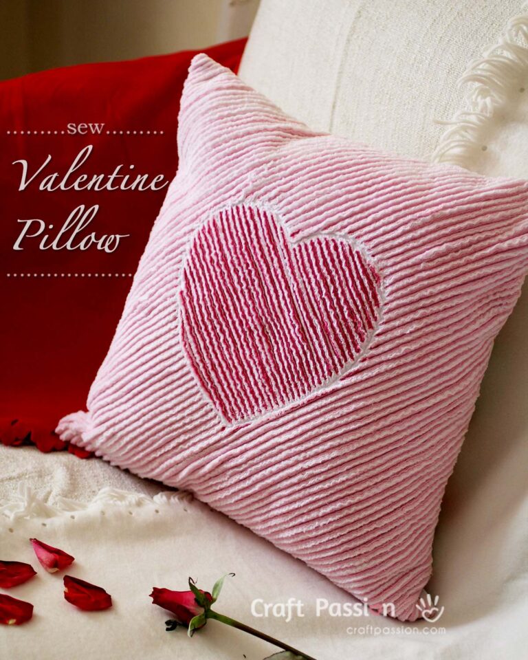 Sew a heart chenille valentine pillow to decorate a romantic corner at home. This chenille valentine pillow is soft & fluffy, nice to touch & warm to hug.