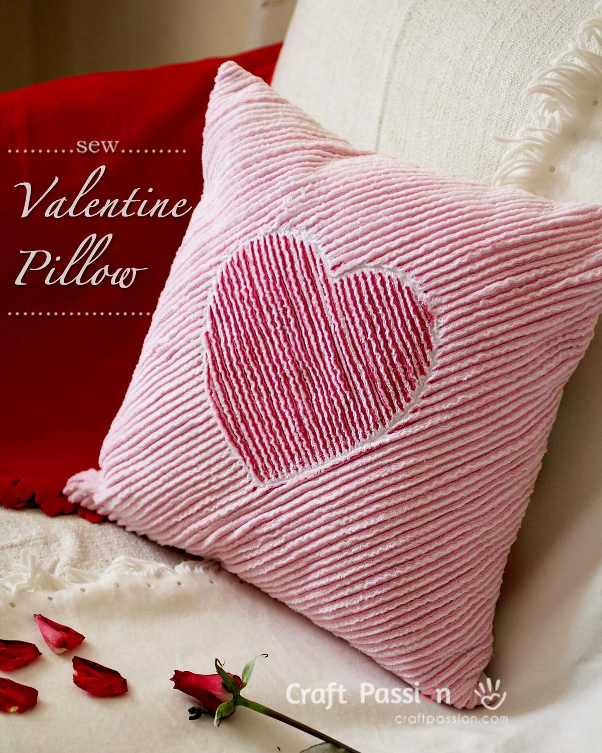 Sew a heart chenille valentine pillow to decorate a romantic corner at home.&nbsp;This chenille valentine pillow is soft & fluffy, nice to touch & warm to hug.