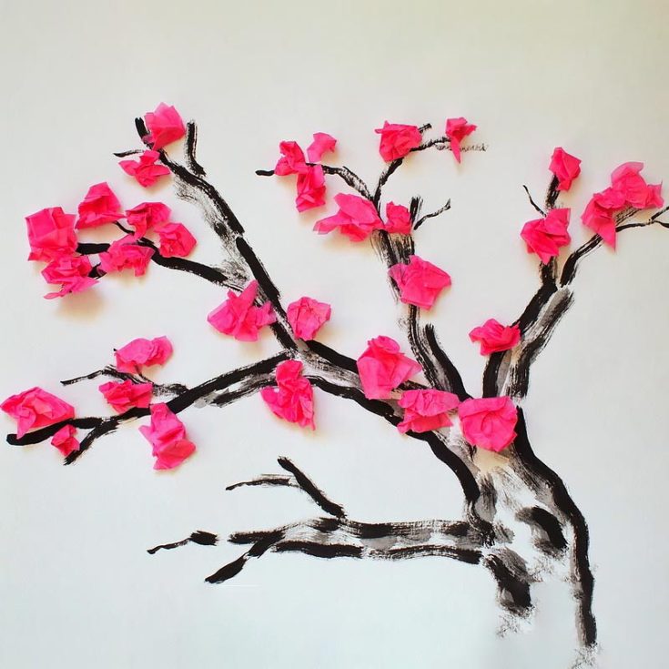 The Cherry Blossom tree is traditionally pink, but feel free to get creative with other colors! Making it is simple&mdash;just paint the tree roots with black or any color you love and let your imagination bloom!