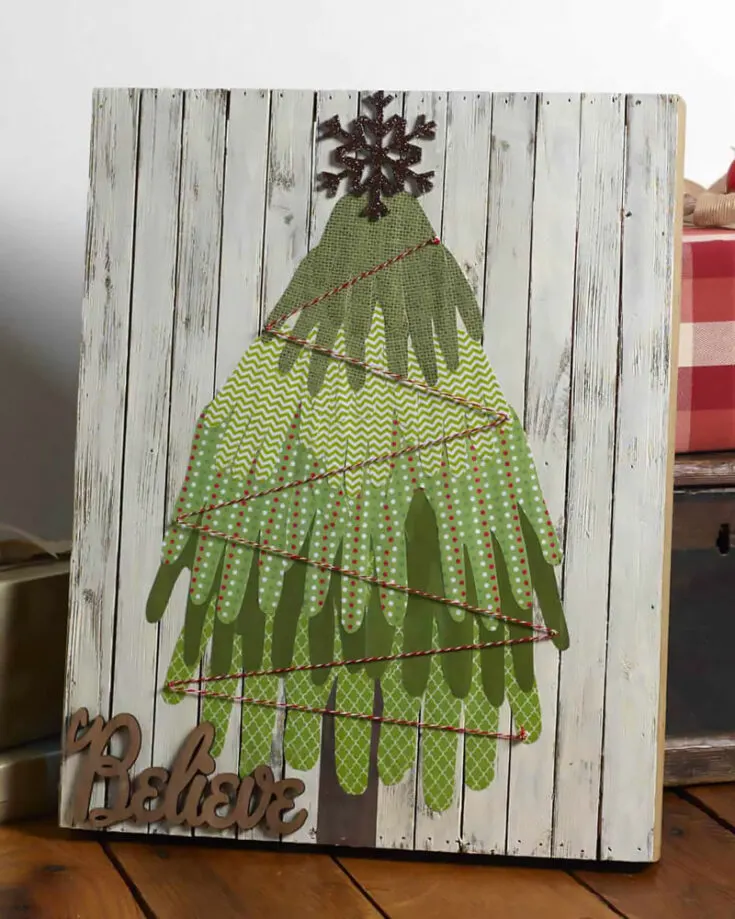 Check out this tutorial from Mod Podge Rocks as they show us a variety of Handprint Crafts. Still sticking to the theme of wooden crafts using solid wooden bases. Plaster your handprint onto them!