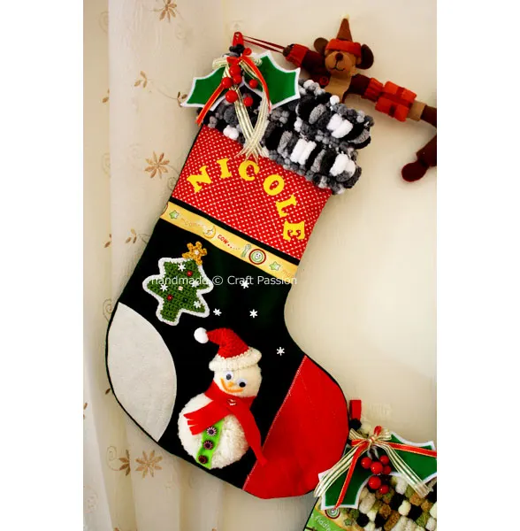 Get the pattern and tutorial to create this unique Christmas Ornament Stocking, crafted from various Christmas crafts to make the ornaments.