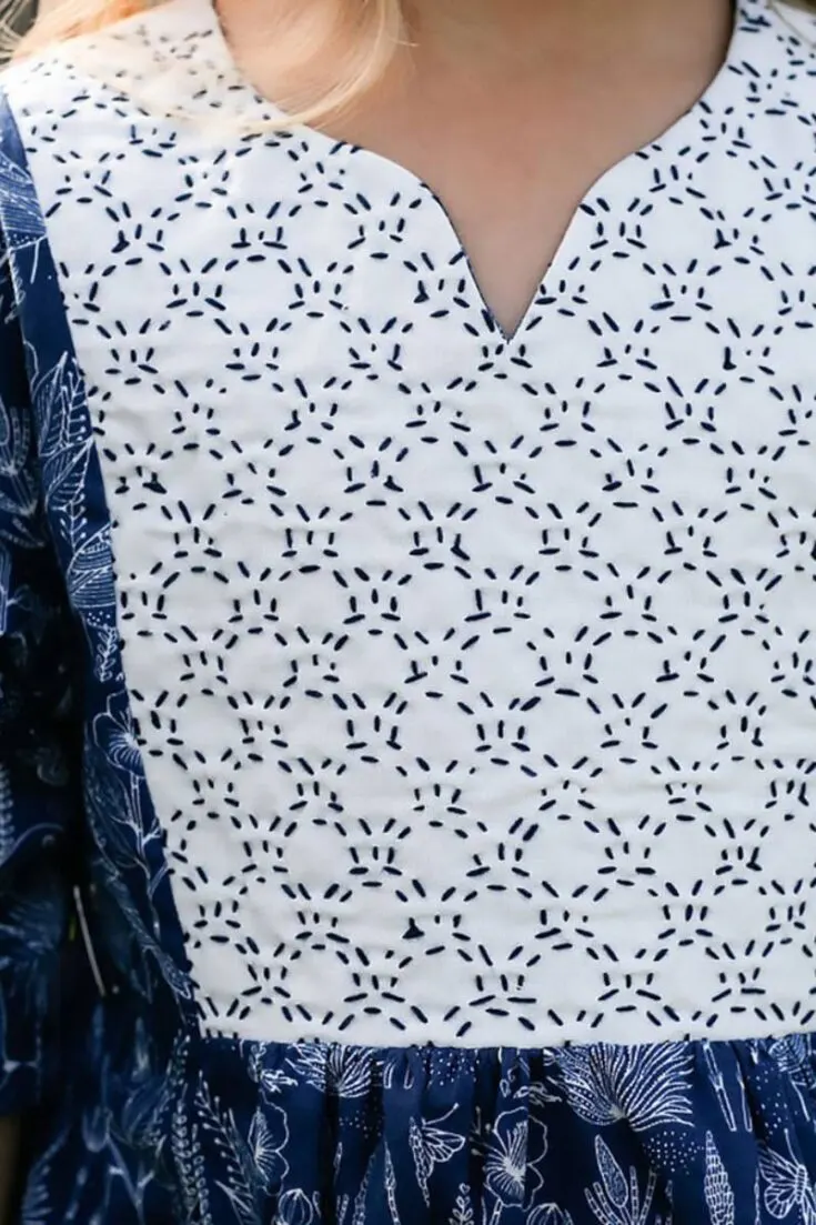 Get ready to be immersed into this gorgeous &ldquo;Clamshell Sashiko Pattern&rdquo; that will bring your fabric to life. Bring a touch of oceanic charm with a delightful dance of stitches that echoes the rhythm of the sea.&nbsp;&nbsp;