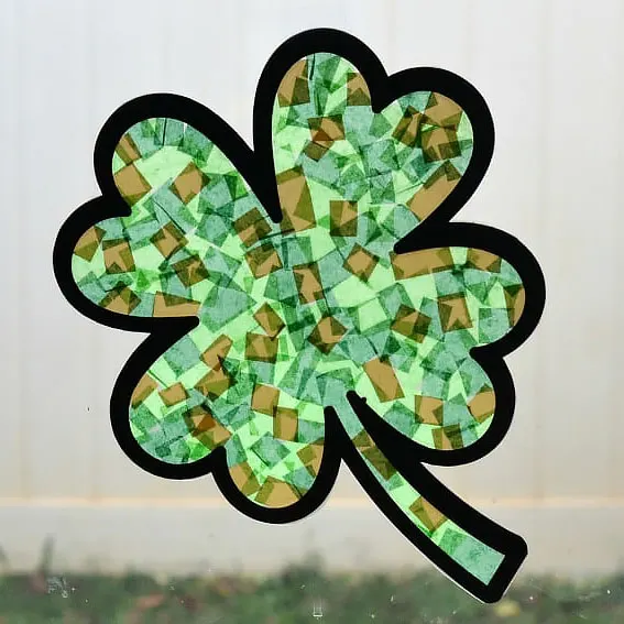 Want a cute little green trinket around your house? Try crafting this unique four-leaf clover sun catcher that would go amazing on your bedside window. Your kids will definitely fall head over heels for this lovely craft.