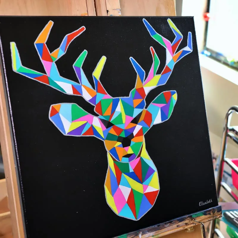 Here is another Geometric Painting to challenge your mind. This time, it is a beautiful deer with which you can impress your friends. The deer will come alive and gallop in your household with grace and elegance after painting it!