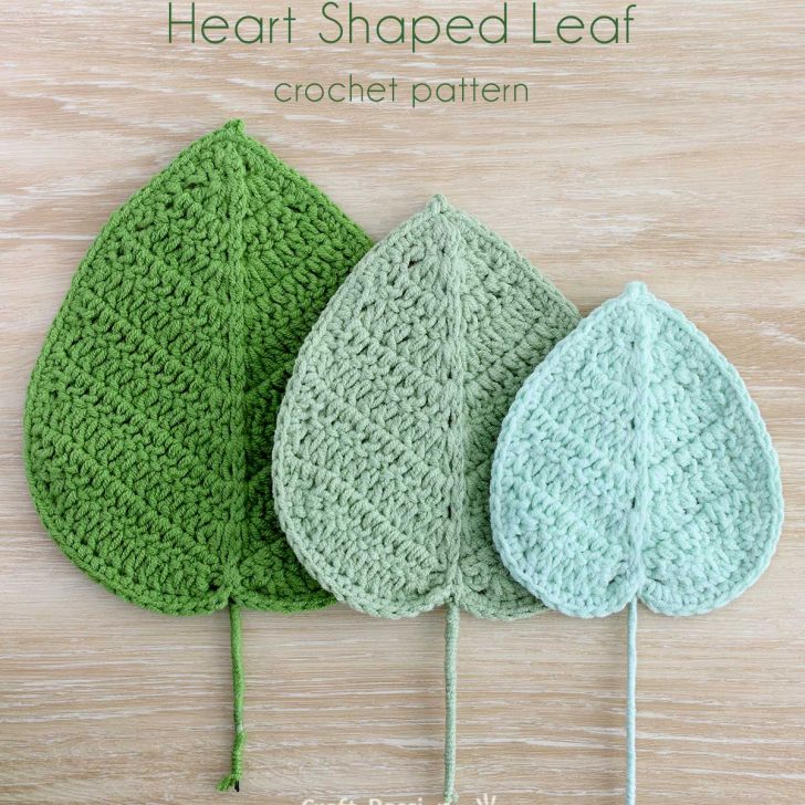 cordate leaf crochet pattern Free Heart-Shaped Leaf Crochet Pattern (3 Sizes)