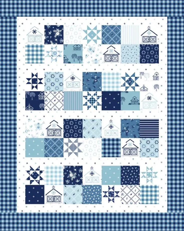 Whether you&rsquo;re making a festive quilt or one resembling your winter adventures, this Country Stars Panel Quilt is a delightful pattern! It combines adorable star motifs that look like snowflakes with cute cabin blocks. This quilt pattern measures approximately 45&rdquo; x 55.5&rdquo;.